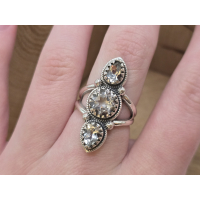 Echt zilveren ring met bergkristal